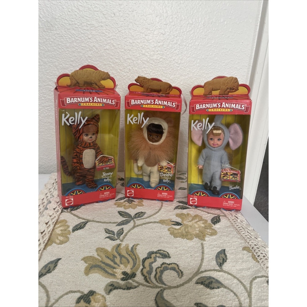 Mattel Barbie Kelly Club Barnum's Animals Crackers Dolls Lot 3 Kelly Jenny Kayla